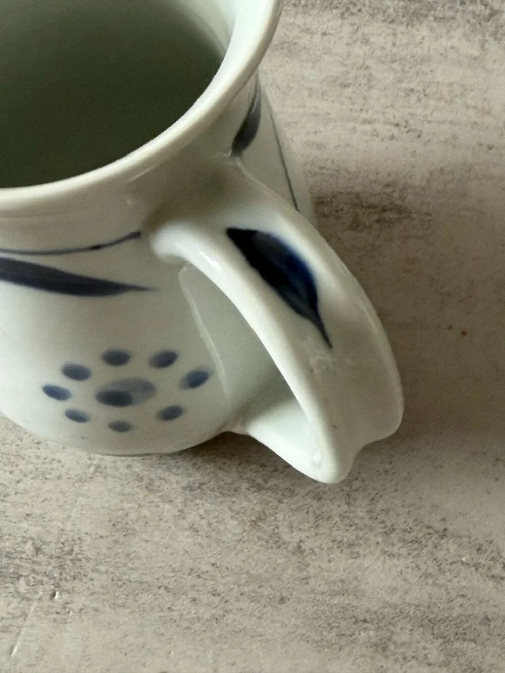 Vintage Tobe Ware Blue Sun Japan Baizan Kiln Ceramic Pitcher Hand Painted 6.5